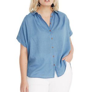 NWT Madewell Short Sleeve Central Shirt-Plus Sizes